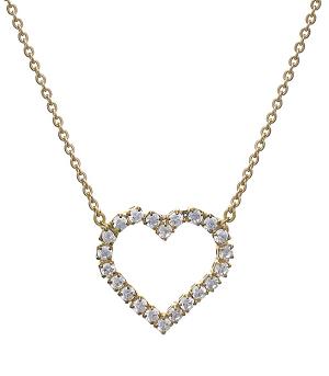 <font color=red>VALENTINE'S</font> :: Cubic Zirconia Heart Necklace