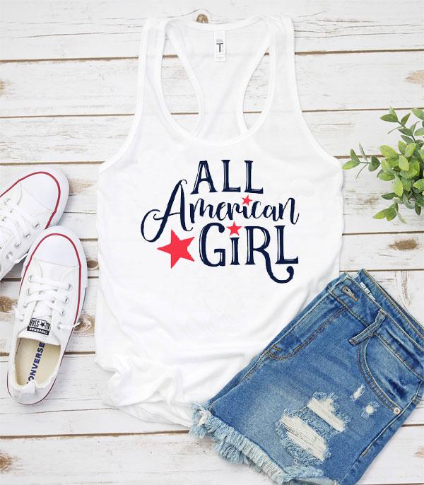 <font color=RED>RED,WHITE, AND BLUE</font> :: Wholesale All American Girl Vintage Tank Top