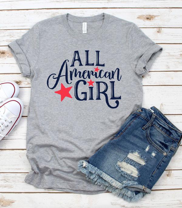 <font color=RED>RED,WHITE, AND BLUE</font> :: Wholesale All American Girl Vintage TShirt