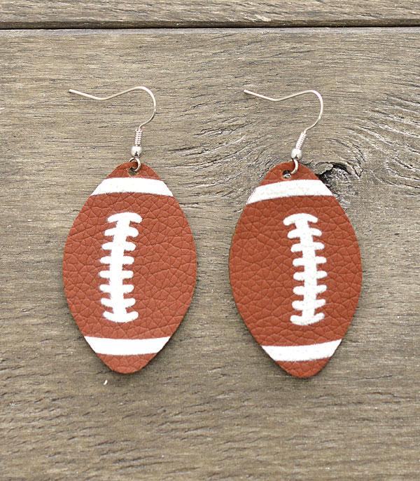 SPORTS THEME :: Wholesale Football Leather Earrings