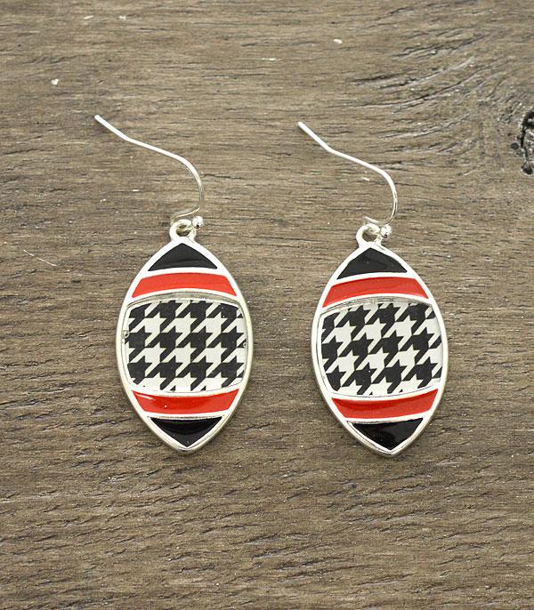 SPORTS THEME :: Wholesale Houndstooth Football Earrings