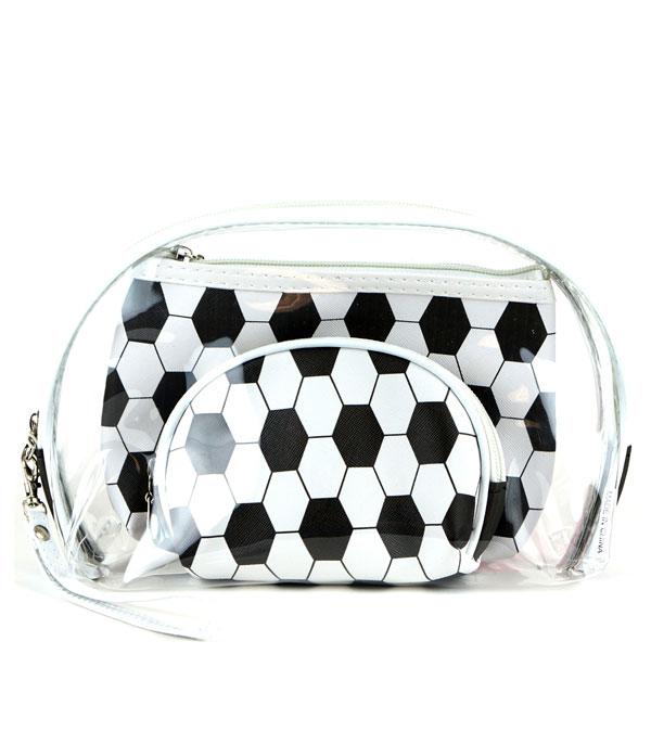 SPORTS THEME :: Wholesale Soccer Ball Print Cosmetic Bag Set
