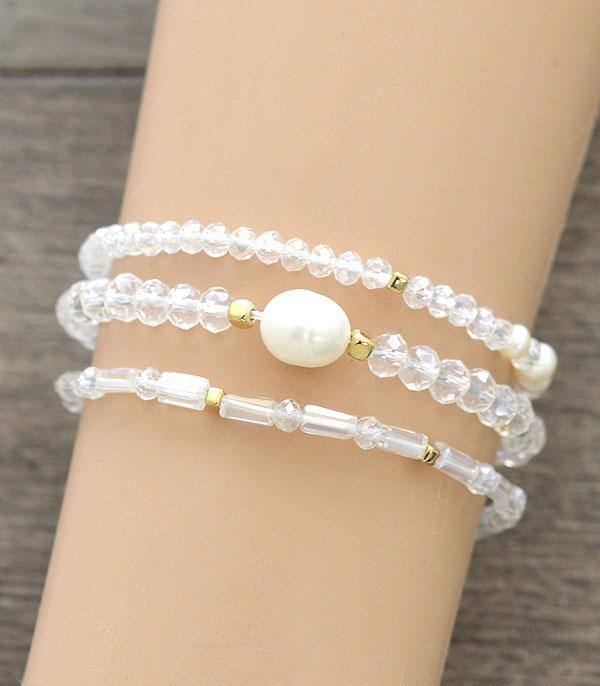 <font color=black>SALE ITEMS</font> :: JEWELRY :: Bracelets :: Wholesale Pearl Beads Bracelet Set
