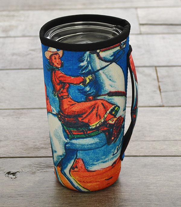 <font color=BLUE>WATCH BAND/ GIFT ITEMS</font> :: GIFT ITEMS :: Wholesale Vintage Cowgirl Tumbler Drink Sleeve