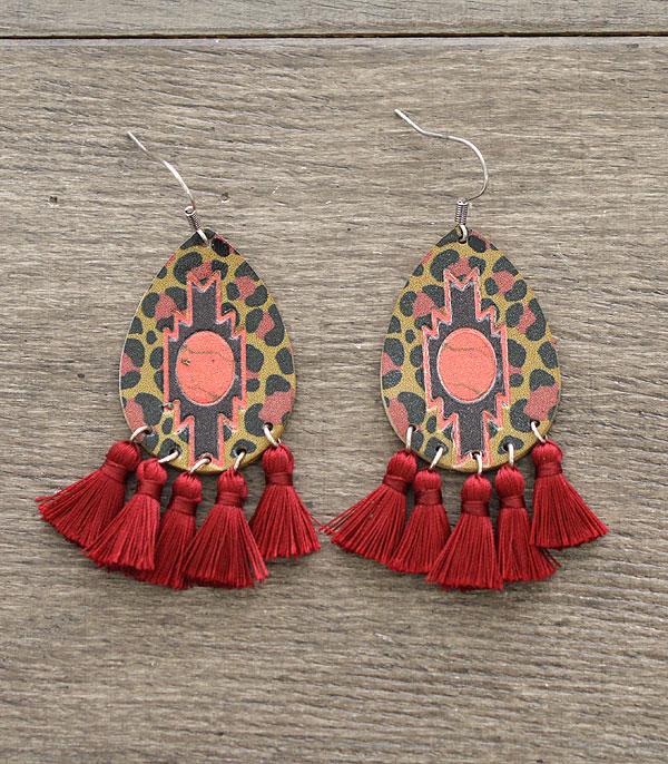 <font color=black>SALE ITEMS</font> :: JEWELRY :: Earrings :: Wholesale Leather Aztec Tassel Earrings