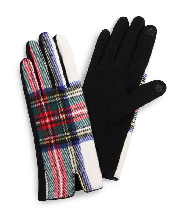 GLOVES I SOCKS :: Wholesale Plaid Touch Phone Winter Glove