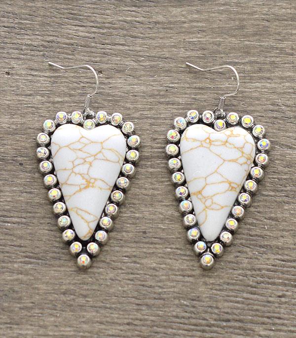 WHAT'S NEW :: Wholesale Heart Stone Dangle Earrings