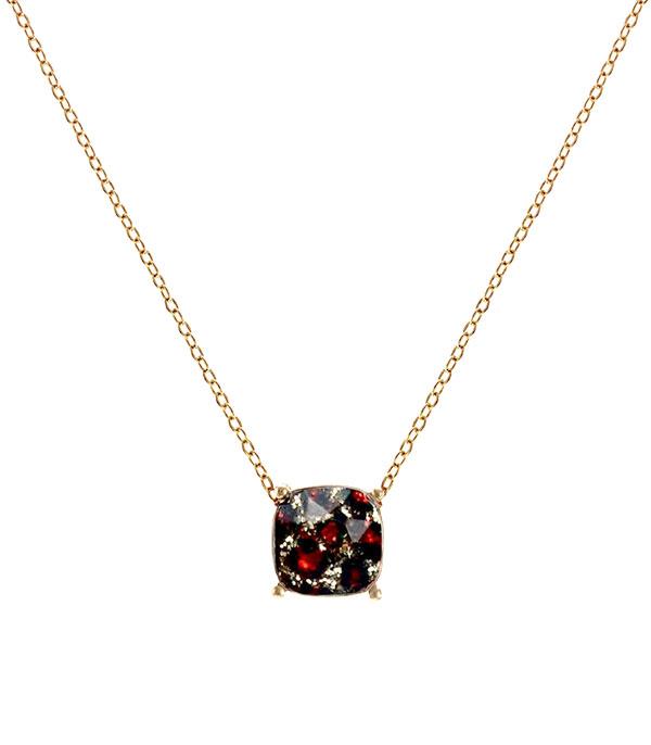 <font color=black>SALE ITEMS</font> :: JEWELRY :: Necklaces :: Wholesale Cushion Cut Leopard Glitter Necklace
