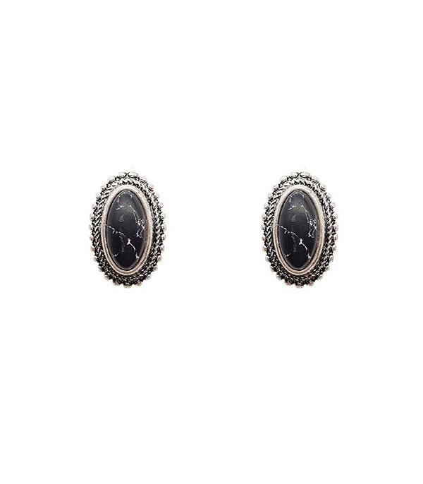 EARRINGS :: POST EARRINGS :: Wholesale Oval Turquoise Post Earrings