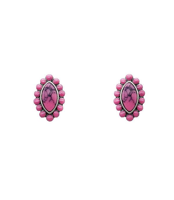 EARRINGS :: POST EARRINGS :: Wholesale Turquoise Stone Post Earrings