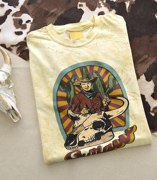 GRAPHIC TEES :: GRAPHIC TEES :: Wholesale Tie Dye Western Outlaw Graphic Tshirt