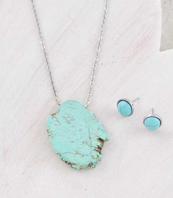 NECKLACES :: CHAIN WITH PENDANT :: Wholesale Tipi Western Turquoise Necklace Set