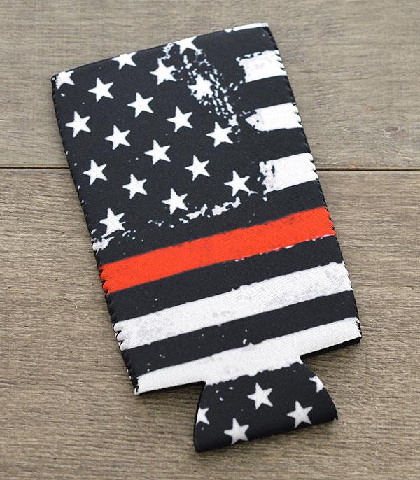 <font color=BLUE>WATCH BAND/ GIFT ITEMS</font> :: GIFT ITEMS :: Wholesale US Flag Red Line Bottle Drink Sleeve