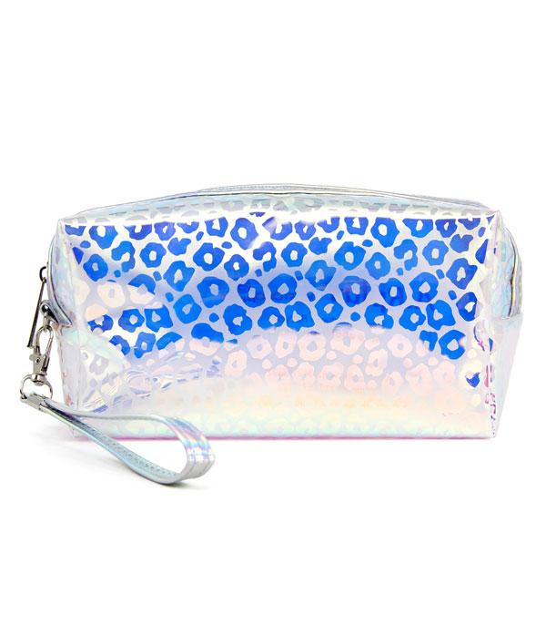 HANDBAGS :: WALLETS | SMALL ACCESSORIES :: Wholesale Leopard Print Clear Cosmetic Pouch
