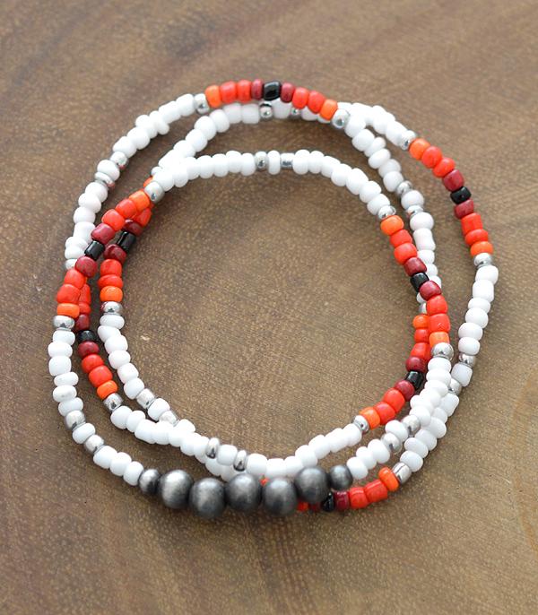 BRACELETS :: STRETCH-BEAD :: Wholesale Navajo Pearl Bead Bracelet Set