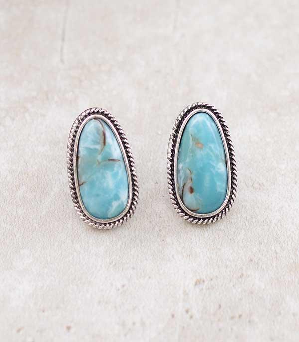 EARRINGS :: POST EARRINGS :: Wholesale Western Turquoise Semi Stone Earrings