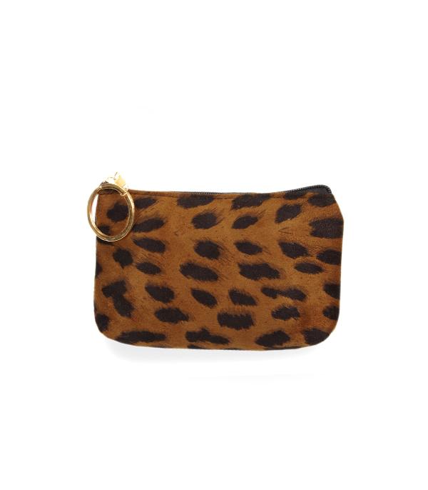 HANDBAGS :: WALLETS | SMALL ACCESSORIES :: Wholesale Leopard Print Coin Card Pouch