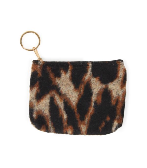 HANDBAGS :: WALLETS | SMALL ACCESSORIES :: Wholesale Leopard Print Card Coin Pouch