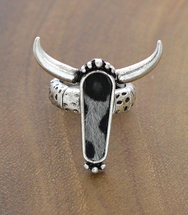 RINGS :: Wholesale Animal Faux Hide Longhorn Ring