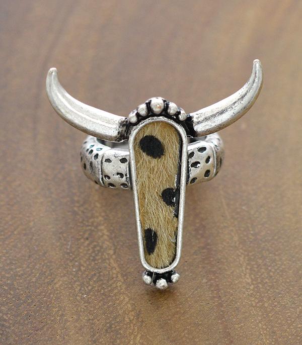 RINGS :: Wholesale Animal Faux Hide Longhorn Ring