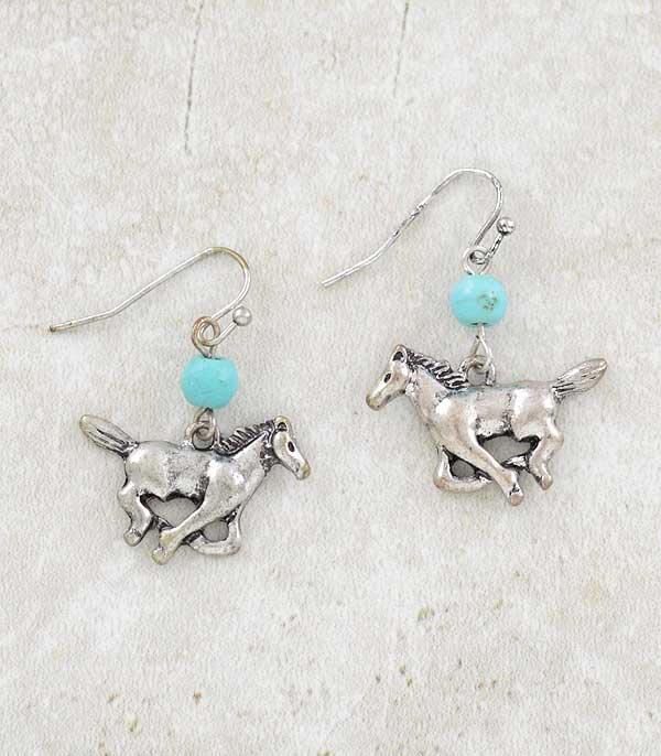 WHAT'S NEW :: Wholesale Tipi Western Turquoise Horse Earrings