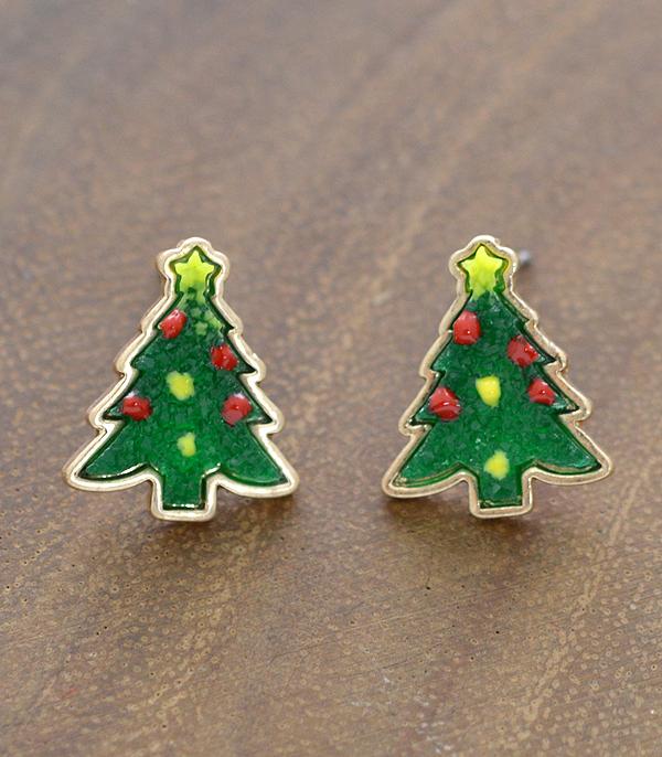 <font color=GREEN>HOLIDAYS</font> :: Wholesale Druzy Christmas Tree Earrings