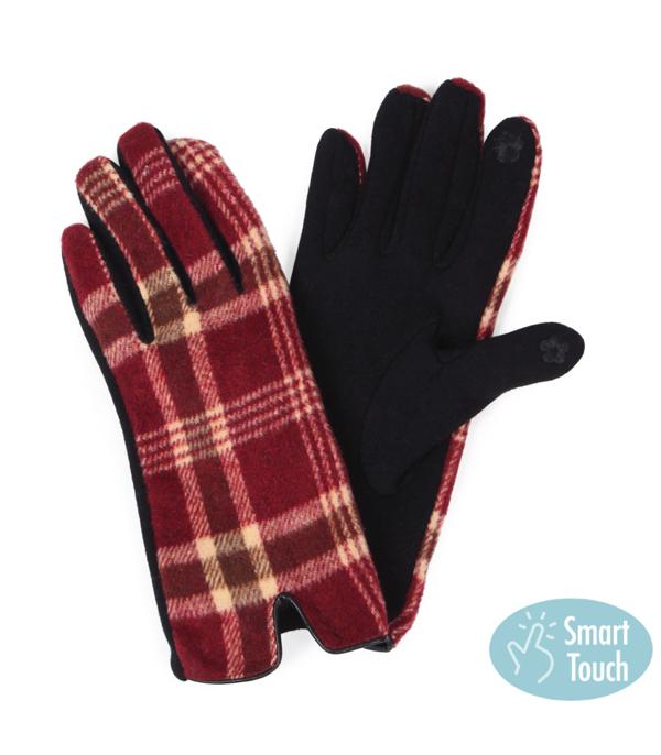 GLOVES I SOCKS :: Wholesale Womens Plaid Winter Gloves