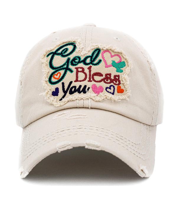 HATS I HAIR ACC :: BALLCAP :: Wholesale Kb Ethos God Bless You Vintage Ballcap