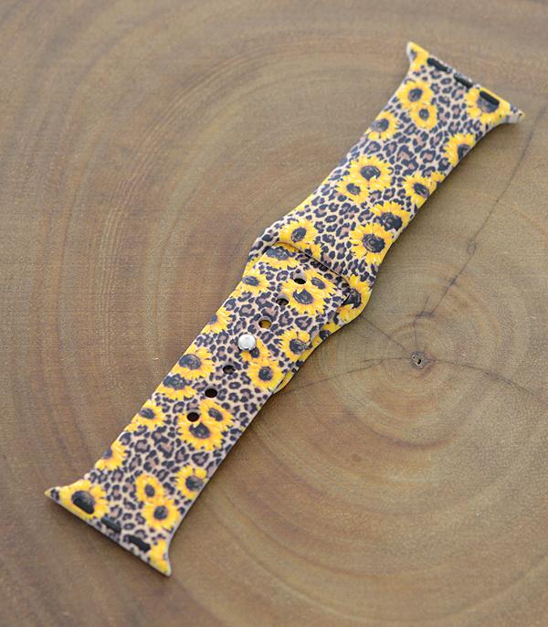 <font color=BLUE>WATCH BAND/ GIFT ITEMS</font> :: SMART WATCH BAND :: Wholesale Leopard Sunflower Silicone Watch Band
