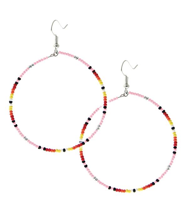 <font color=black>SALE ITEMS</font> :: JEWELRY :: Earrings :: Wholesale Navajo Seed Bead Hoop Earrings