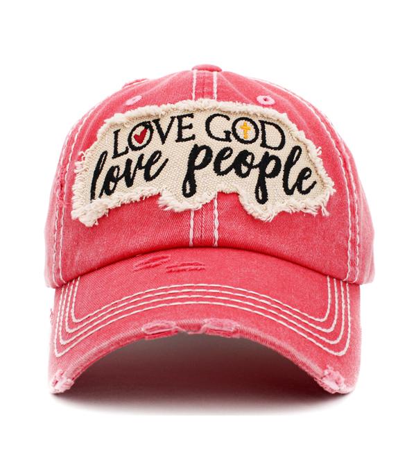 HATS I HAIR ACC :: BALLCAP :: Wholesale Love God Love People Vintage Ballcap