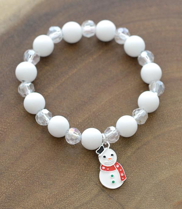 <font color=GREEN>HOLIDAYS</font> :: Wholesale Snowman Charm Christmas Bracelet