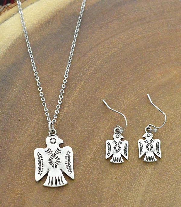 NECKLACES :: CHAIN WITH PENDANT :: Wholesale Tipi Western Thunderbird Necklace Set
