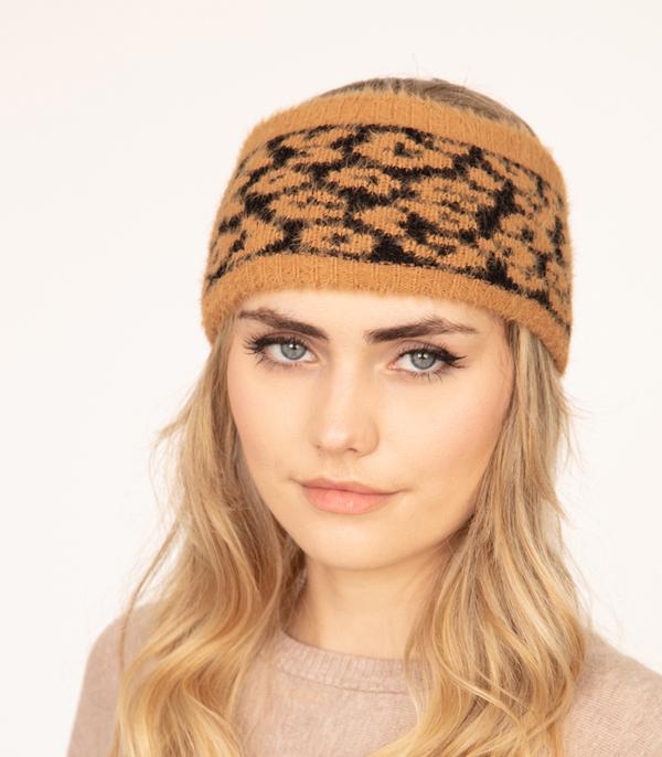 HATS I HAIR ACC :: BEANIES I HEADWRAP :: Wholesale Soft Leopard Print Winter Headwrap