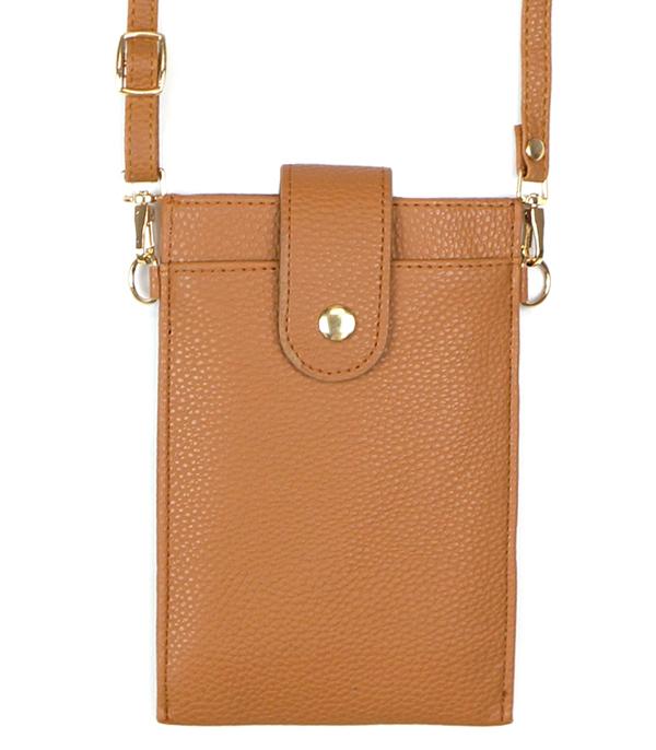 PHONE ACCESSORIES :: Wholesale Faux Leather Wallet Phone Crossbody Bag