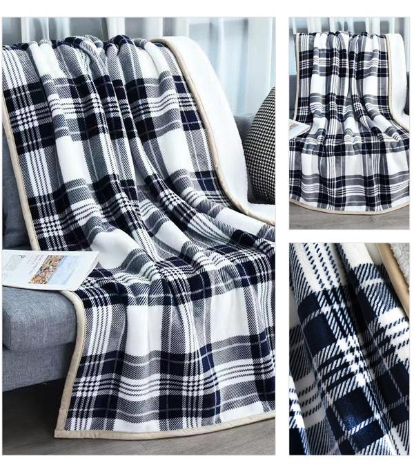 <font color=BLUE>WATCH BAND/ GIFT ITEMS</font> :: GIFT ITEMS :: Wholesale Soft Plaid Sherpa Blanket