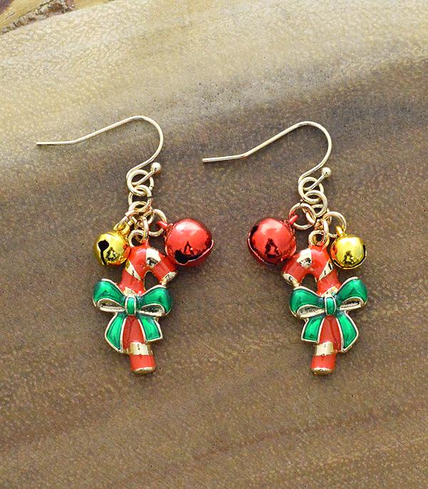 <font color=GREEN>HOLIDAYS</font> :: Wholesale Christmas Candy Cane Earrings