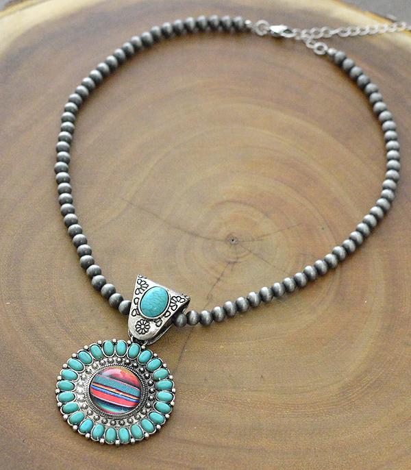<font color=black>SALE ITEMS</font> :: JEWELRY :: Necklaces :: Wholesale Western Turquoise Concho Navajo Necklace