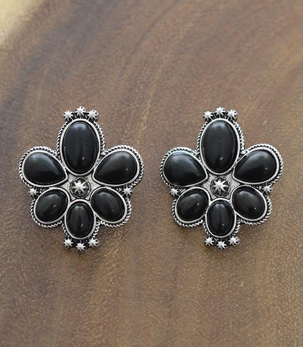 <font color=black>SALE ITEMS</font> :: JEWELRY :: Earrings :: Wholesale Western Semi Stone Concho Post Earrings