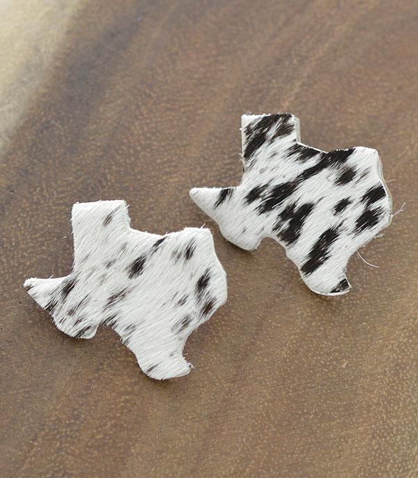 <font color=black>SALE ITEMS</font> :: JEWELRY :: Earrings :: Wholesale Cowhide Leather Texas Map Earrings
