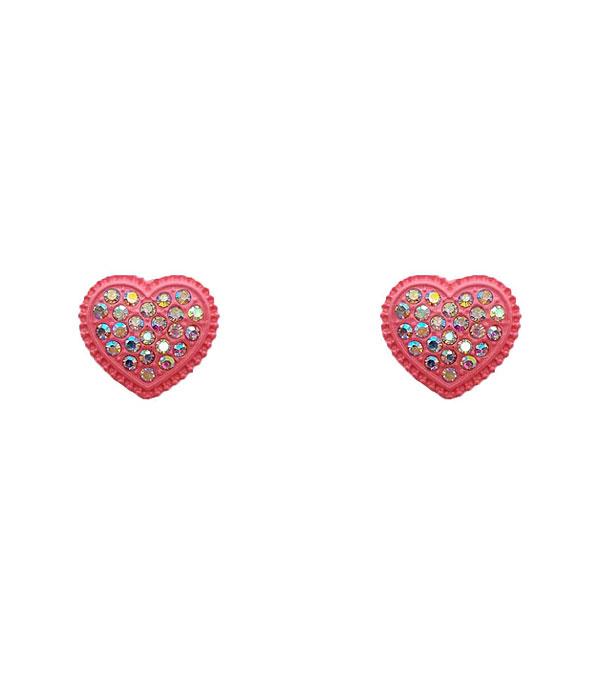 WHAT'S NEW :: Wholesale Rhinestone Heart Stud Earrings