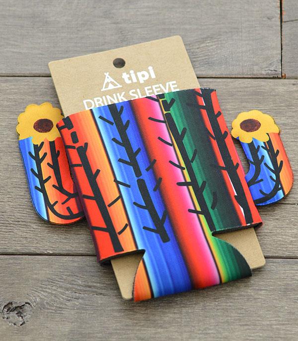 <font color=BLUE>WATCH BAND/ GIFT ITEMS</font> :: GIFT ITEMS :: Wholesale Tipi Western Print Cactus Drink Sleeve