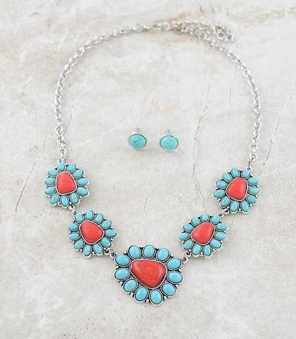 NECKLACES :: WESTERN TREND :: Wholesale Tipi Turquoise Semi Stone Necklace