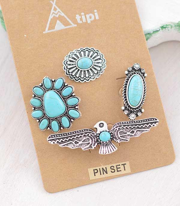 WHAT'S NEW :: Wholesale Western Turquoise Concho Pin Set