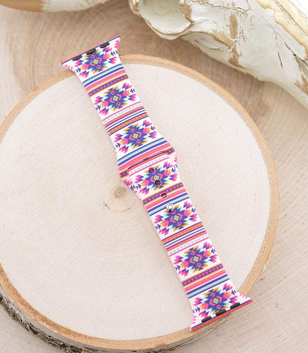 <font color=BLUE>WATCH BAND/ GIFT ITEMS</font> :: SMART WATCH BAND :: Wholesale Aztec Print Silicone Apple Watch Band
