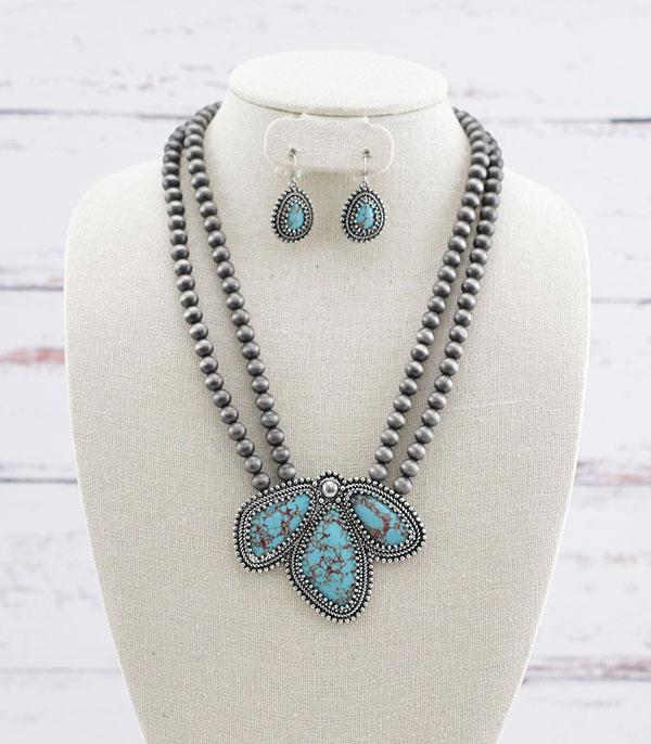 NECKLACES :: WESTERN TREND :: Wholesale Western Turquoise Semi Stone Necklace