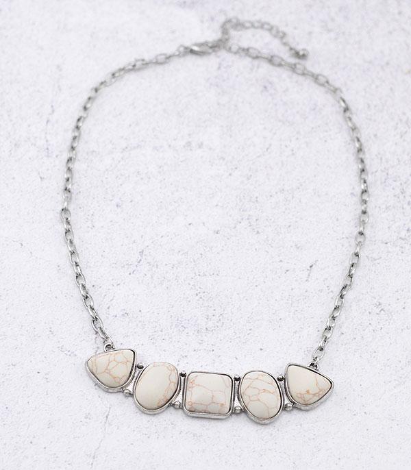 NECKLACES :: TRENDY :: Wholesale Western Semi Stone Collar Necklace