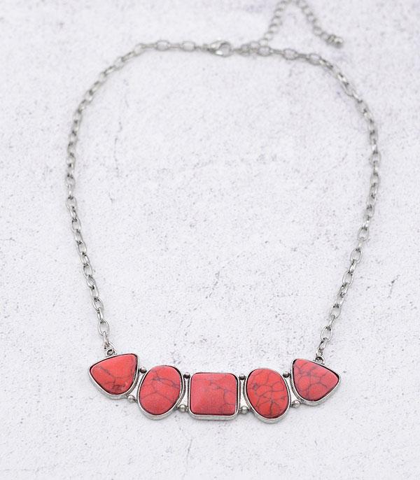 NECKLACES :: TRENDY :: Wholesale Western Coral Semi Stone Necklace