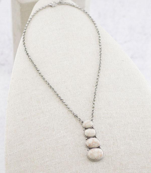 NECKLACES :: TRENDY :: Wholesale Western Natural Stone Drop Necklace