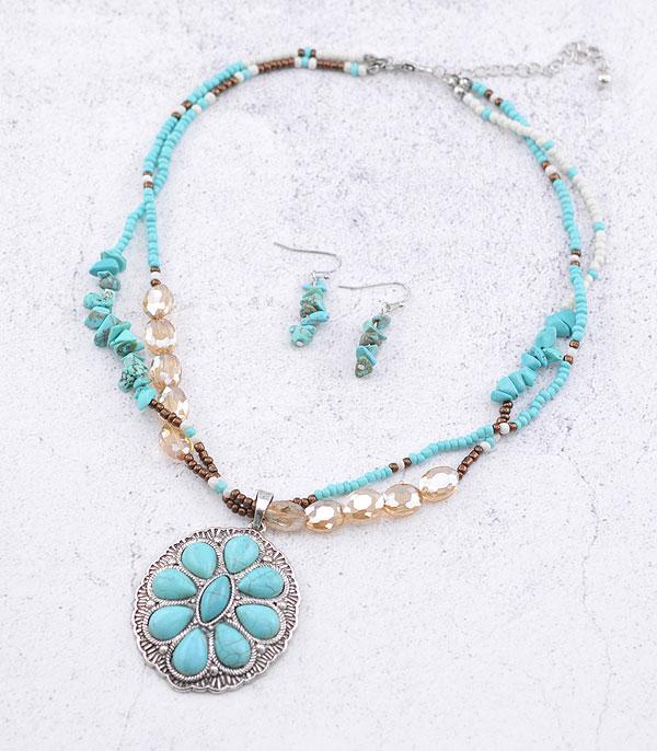 NECKLACES :: WESTERN TREND :: Wholesale Western Turquoise Layered Necklace Set